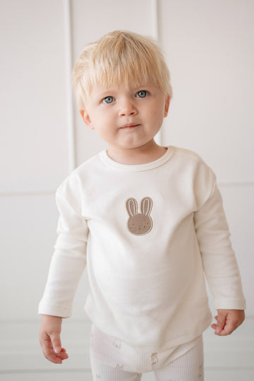 Pima Cotton Arnold Long Sleeve Top - Cloud Childrens Top from Jamie Kay NZ