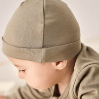 Pima Cotton Marley Beanie - Vert Childrens Hat from Jamie Kay NZ