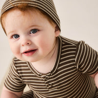 Organic Cotton Modal Marley Beanie - Bear/Cassava Childrens Hat from Jamie Kay NZ