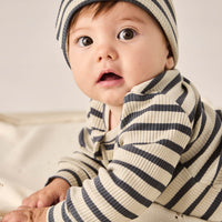 Organic Cotton Modal Marley Beanie - Cassava/Arctic Childrens Hat from Jamie Kay NZ