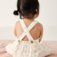 Organic Cotton Muslin River Onepiece - Nina Watercolour Floral Childrens Onepiece from Jamie Kay NZ