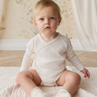 Organic Cotton Modal Marina Long Sleeve Bodysuit - Icing Marle Childrens Bodysuit from Jamie Kay NZ
