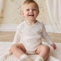 Organic Cotton Modal Marina Long Sleeve Bodysuit - Icing Marle Childrens Bodysuit from Jamie Kay NZ