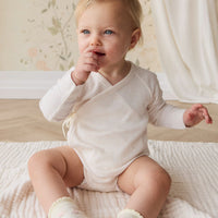 Organic Cotton Modal Marina Long Sleeve Bodysuit - Icing Marle Childrens Bodysuit from Jamie Kay NZ