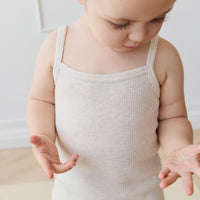 Organic Cotton Modal Singlet - Oatmeal Marle Childrens Singlet from Jamie Kay NZ