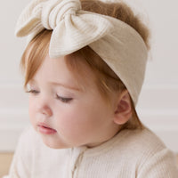 Organic Cotton Modal Lilian Headband - Oatmeal Marle Childrens Headband from Jamie Kay NZ