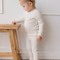 Organic Cotton Modal Everyday Legging - Oatmeal Marle Childrens Legging from Jamie Kay NZ