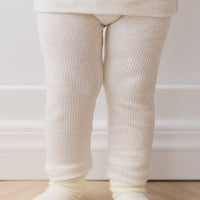 Organic Cotton Modal Everyday Legging - Oatmeal Marle Childrens Legging from Jamie Kay NZ