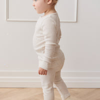 Organic Cotton Modal Everyday Legging - Oatmeal Marle Childrens Legging from Jamie Kay NZ