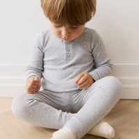 Organic Cotton Modal Everyday Legging - Light Grey Marle Childrens Legging from Jamie Kay NZ