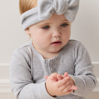 Organic Cotton Modal Long Sleeve Bodysuit - Light Grey Marle Childrens Bodysuit from Jamie Kay NZ