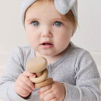 Organic Cotton Modal Lilian Headband - Light Grey Marle Childrens Headband from Jamie Kay NZ