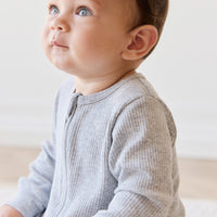 Organic Cotton Modal Frankie Onepiece - Light Grey Marle Childrens Onepiece from Jamie Kay NZ
