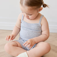 Organic Cotton Modal Elisa Bike Short - Light Grey Marle Childrens Short from Jamie Kay NZ