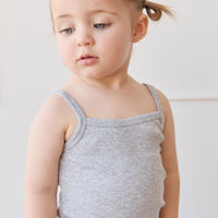 Organic Cotton Modal Singlet - Light Grey Marle Childrens Singlet from Jamie Kay NZ