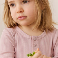 Organic Cotton Modal Long Sleeve Henley - Rose Smoke Childrens Top from Jamie Kay NZ