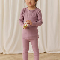 Organic Cotton Modal Everyday Legging - Woodrose Childrens Legging from Jamie Kay NZ
