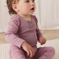 Organic Cotton Modal Long Sleeve Bodysuit - Woodrose Childrens Bodysuit from Jamie Kay NZ