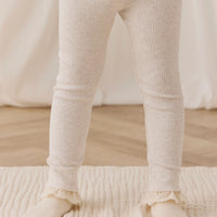 Organic Cotton Modal Everyday Legging - Oatmeal Marle Childrens Legging from Jamie Kay NZ