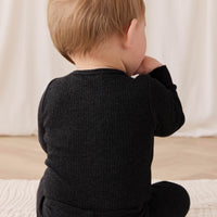 Organic Cotton Modal Long Sleeve Bodysuit - Dark Grey Marle Childrens Bodysuit from Jamie Kay NZ