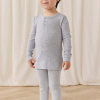Organic Cotton Modal Everyday Legging - Light Grey Marle Childrens Legging from Jamie Kay NZ