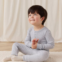 Organic Cotton Modal Everyday Legging - Light Grey Marle Childrens Legging from Jamie Kay NZ