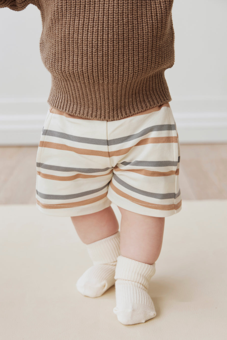 Pima Cotton Jalen Short - Hudson Stripe Childrens Short from Jamie Kay NZ