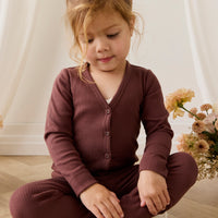 Organic Cotton Modal Legging - Burnt Cinnamon Childrens Legging from Jamie Kay NZ