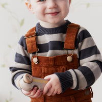 Charles Knitted Jumper - Ink Stripe Childrens Knitwear from Jamie Kay NZ