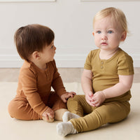Organic Cotton Modal Darcy Rib Tee Bodysuit - Buffalo Childrens Bodysuit from Jamie Kay NZ
