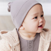 Organic Cotton Modal Marley Beanie - Cobblestone Childrens Hat from Jamie Kay NZ