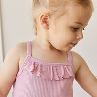 Organic Cotton Modal Vienna Singlet - Dahlia Childrens Singlet from Jamie Kay NZ