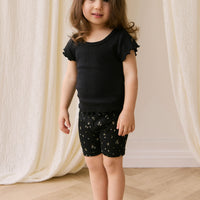 Organic Cotton Modal Elisa Bike Short - Dina Ebony Childrens Shorts from Jamie Kay NZ