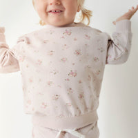 Organic Cotton Aubrey Sweatshirt - Petite Fleur Violet Childrens Sweatshirt from Jamie Kay NZ