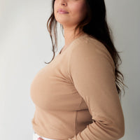 Organic Cotton Modal Womens Long Sleeve Top - Latte Childrens Womens Top from Jamie Kay NZ
