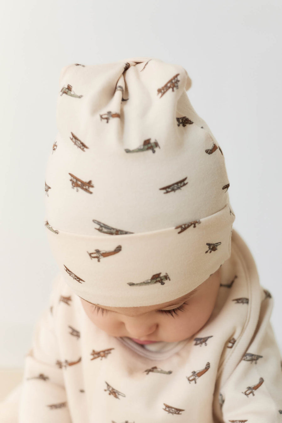 Organic Cotton Knot Beanie - Avion Shell Childrens Hat from Jamie Kay NZ
