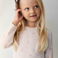 Organic Cotton Fine Rib Long Sleeve Top - Petite Fleur Violet Childrens Top from Jamie Kay NZ