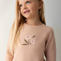 Audrey Knitted Jumper - Dusky Rose Petite Goldie Childrens Jumper from Jamie Kay NZ