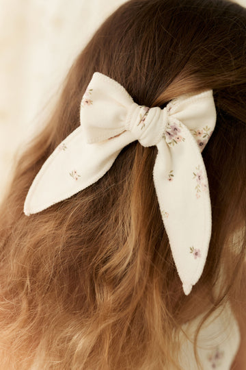 Organic Cotton Bow - Goldie Bouquet Egret Childrens Bow from Jamie Kay NZ