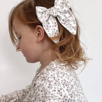 Organic Cotton Bow - Posy Floral Childrens Hair Bow from Jamie Kay NZ