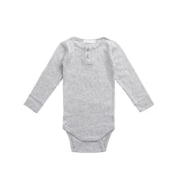 Organic Cotton Modal Long Sleeve Bodysuit - Light Grey Marle Childrens Bodysuit from Jamie Kay NZ