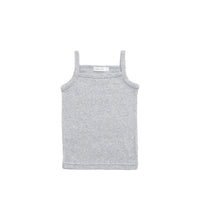 Organic Cotton Modal Singlet - Light Grey Marle Childrens Singlet from Jamie Kay NZ
