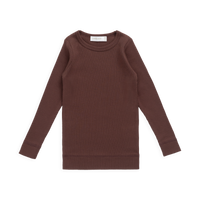 Organic Cotton Modal Marina Long Sleeve Top - Burnt Cinnamon Childrens Top from Jamie Kay NZ