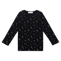 Organic Cotton Modal Marina Long Sleeve Top - Dina Ebony Childrens Top from Jamie Kay NZ