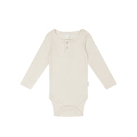 Organic Cotton Modal Long Sleeve Bodysuit  - Milk Childrens Bodysuit from Jamie Kay NZ