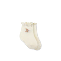 Alison Sock - Bunny Parchment Childrens Sock from Jamie Kay NZ