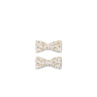 Organic Cotton Bow 2PK - Blueberry Ditsy Childrens Bow from Jamie Kay NZ