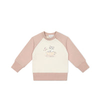 Organic Cotton Tao Sweatshirt - Moon's Garden Dusky Rose Childrens Sweatshirt from Jamie Kay NZ