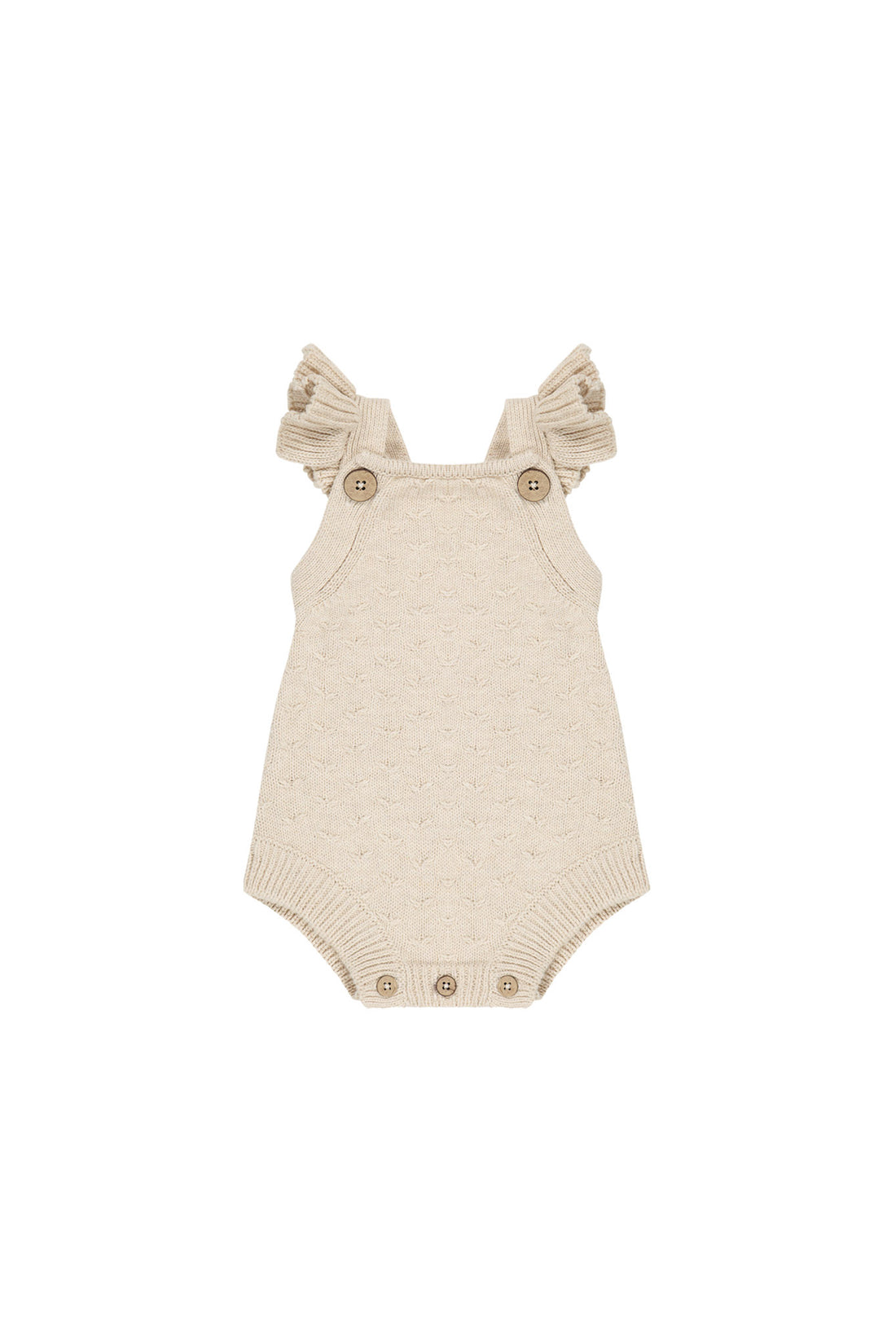 Mia Knitted Romper - Oatmeal Marle Childrens Romper from Jamie Kay NZ