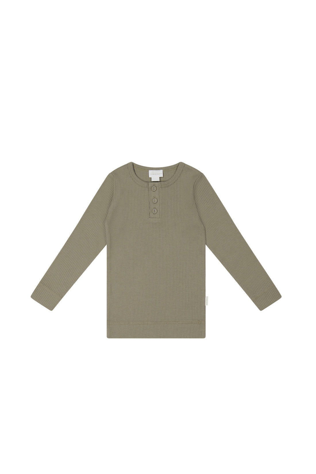 Organic Cotton Modal Long Sleeve Henley - Sepia Childrens Top from Jamie Kay NZ